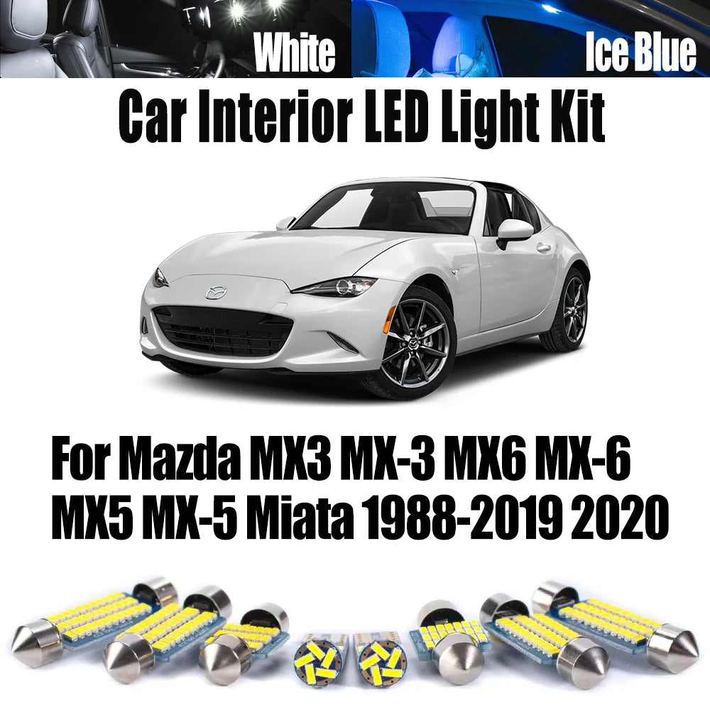 LED Interior Light Kit for Mazda MX3 MX-3 MX6 MX-6 MX5 MX-5 Miata 1988-2020 - Canbus Dome Map Door Trunk Bulbs | AUTO...