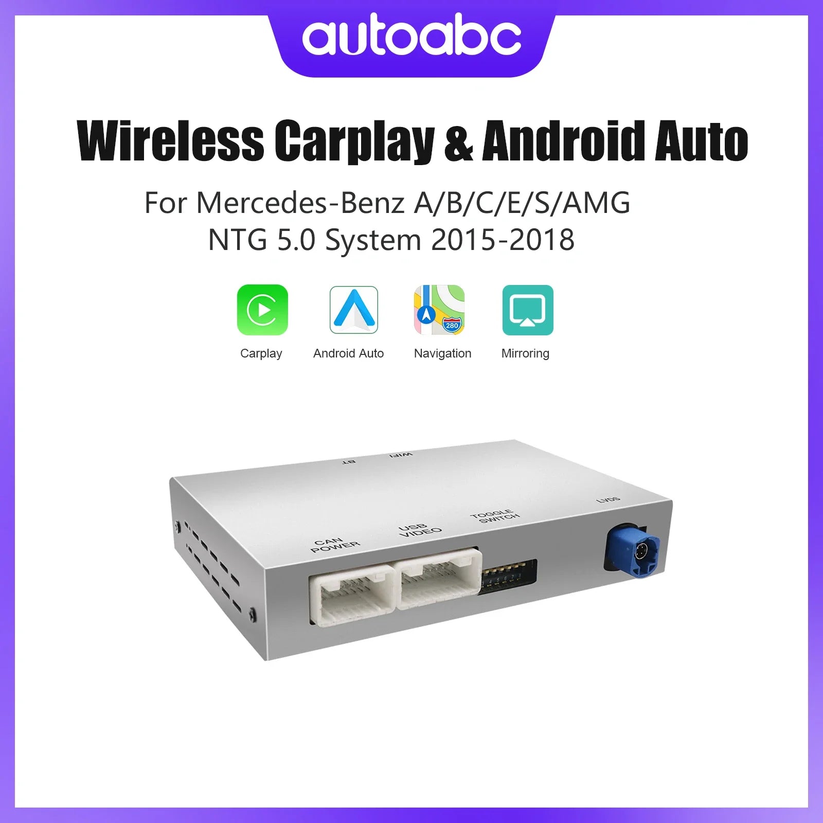 Wireless Carplay Android Auto adapter for Mercedes benz A B C W205 W176 GLA GLC GLE GLE CL | AUTOKITSHOP