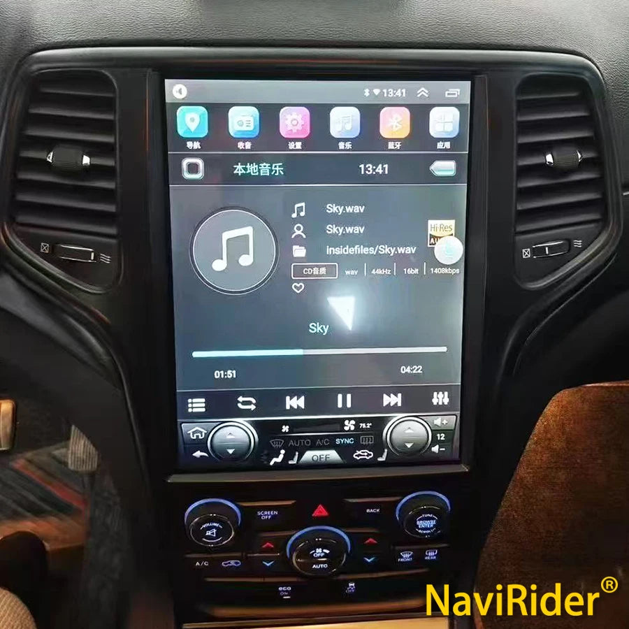 12.8" Car Radio Carplay For Jeep Grand Cherokee 2014-2017 Auto Stereo Multimedia Video Pla