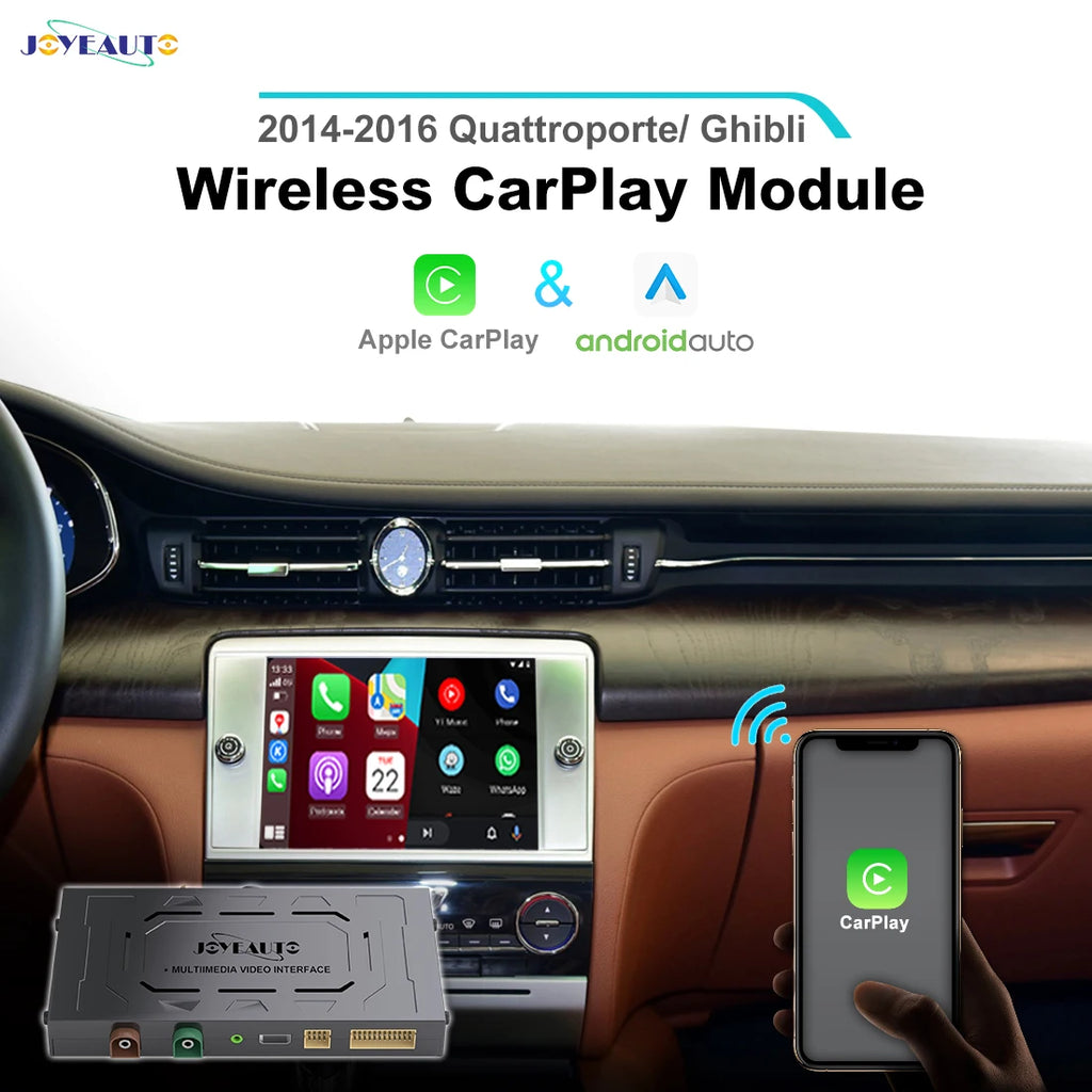 Wireless CarPlay Android Auto Interface for Maserati Ghibli Quattroporte 2014-2016 - Aftermarket Camera Support