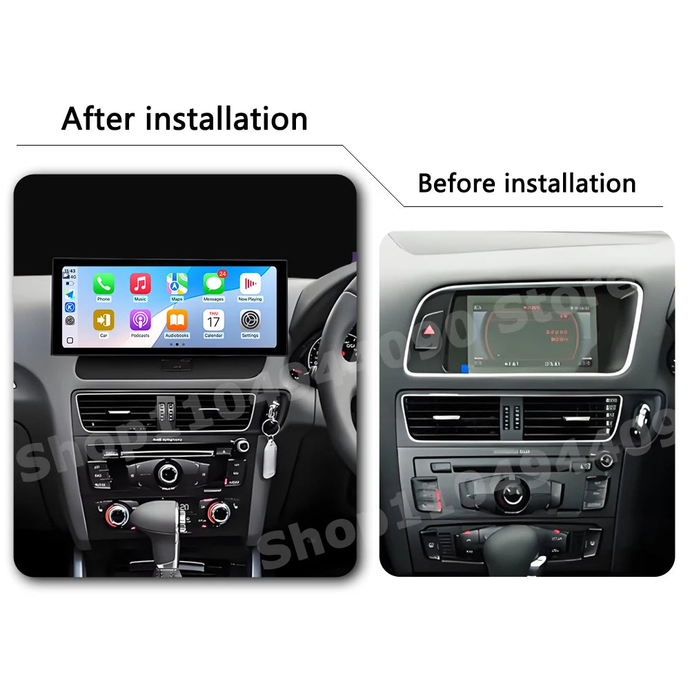 Carplay Android 14 Right Hand Drive for Audi Q5 2009 - 2017 QLED 2400*900P Multimedia GPS