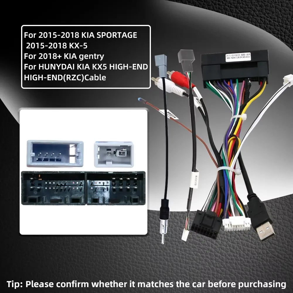 For HYUNDAI KIA Series Cables Car Radio Android Stereo Audio Screen Multimedia Video Playe