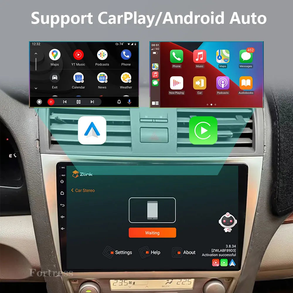 Car Radio Android 16 For Toyota Camry 40 2007 2008-2011 RDS 8 Core Navigation 360 Camera W