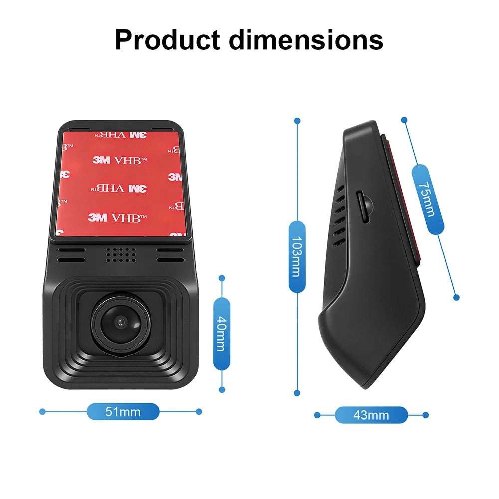 HD 4K WiFi Car DVR Dash Cam Camera 2K 1080P 24H Parking Monitor APP Control Car Driving Vi