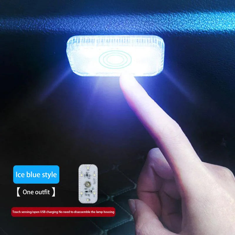 LED Touch Lights Small Wireless Car Interior Lights Auto Design Roof Reading Lamp For Storage Box Wireless Magnetic USB Charging