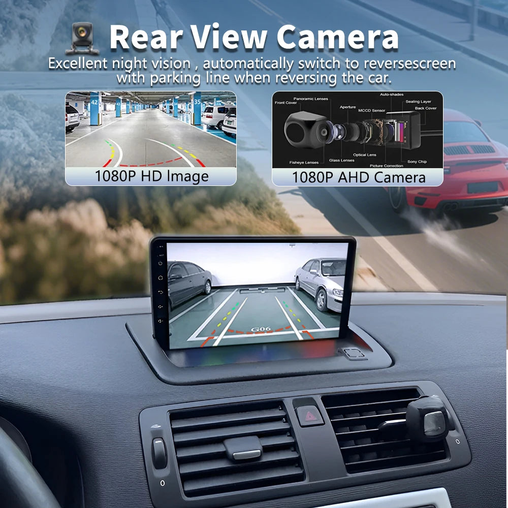 Android 16 Carplay Auto Car Radio For VOLVO C30 S40 C70 2006-2009 2010 2011 2012 GPS Navig