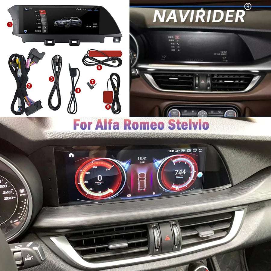 10.25" For Alfa Romeo Stelvio 2016-2020 Android Screen Car Multimedia Video Player GPS Nav