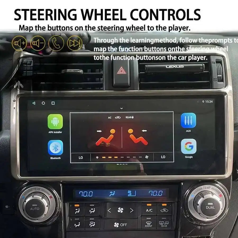 12.3 Inch Navirider Android 14 Car Stereo for Toyota 4 Runner 2009-2019 GPS Navigation Blu