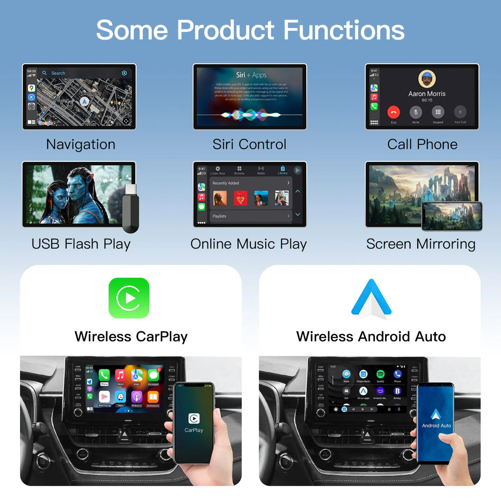 CARABC Wireless Carplay Android Auto For TOYOTA Touch 2 Entune 2.0 Highlander Tundra Sienn
