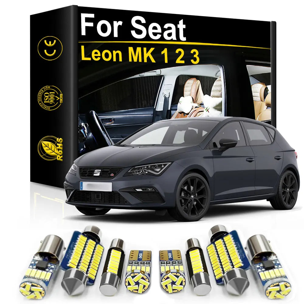 LED Interior Light Kit for Seat Leon MK3 MK2 MK1 1 2 3 5F 1M 1P - Canbus Error-Free Bulbs | AUTOKITSHOP