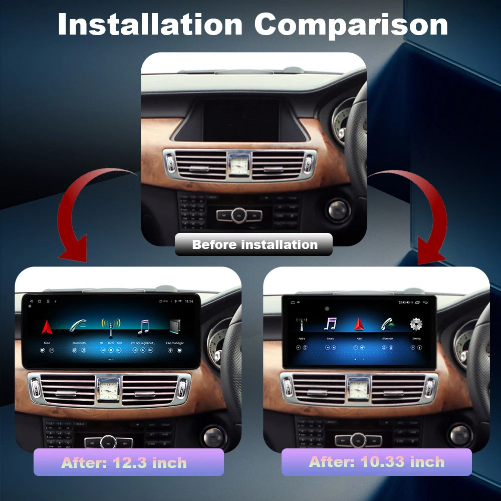 Android 14 Wireless CarPlay For Benz CLS 2011-2018 Right Hand Drvie Multimedia Player Navi