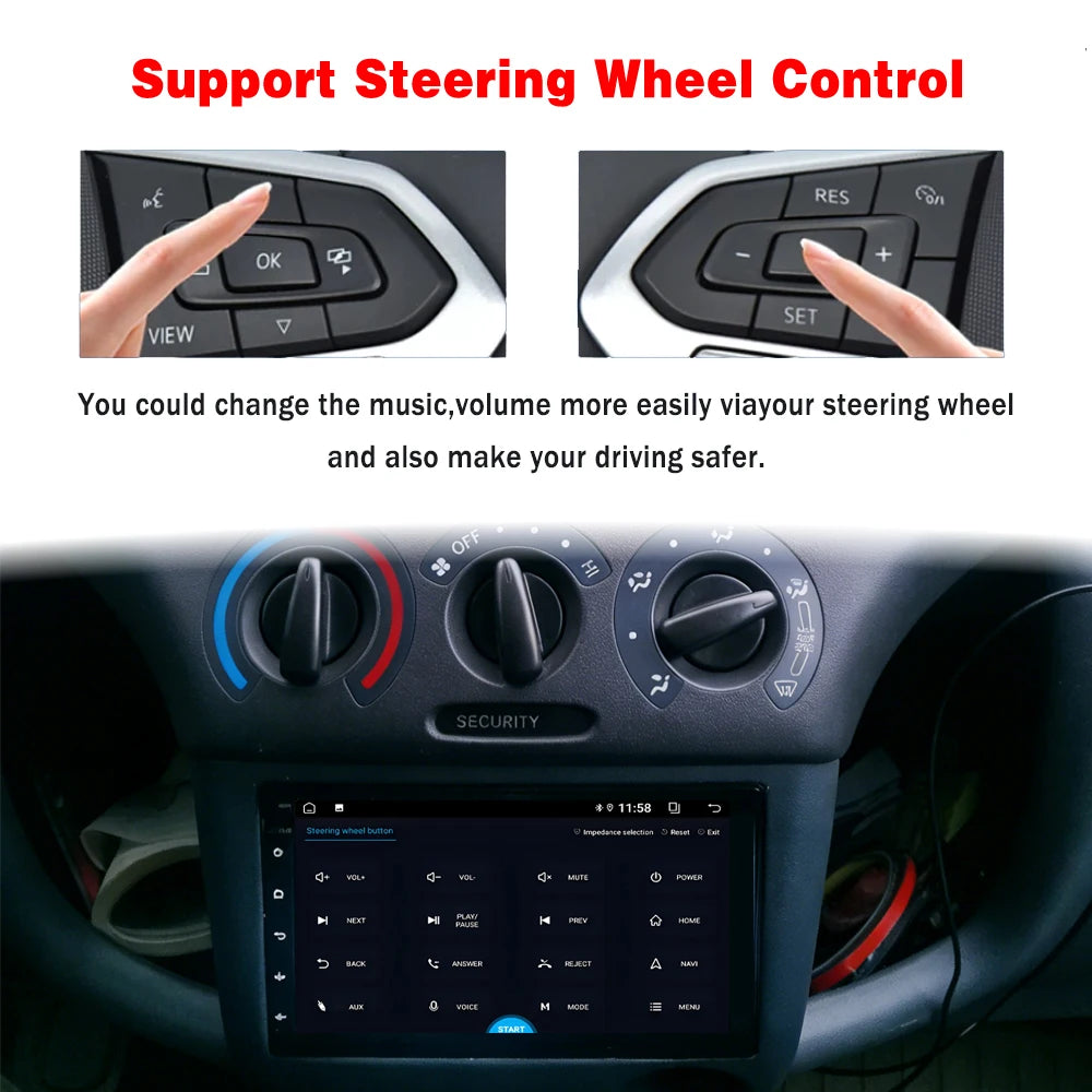 For Toyota Vitz XP10 Yaris Platz Echo 1999 - 2005 Android 16 Car Radio Automotive Multimed