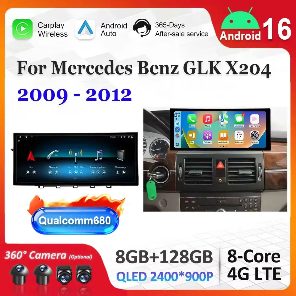 GPS Navigation Ultra-thin Screen 4G Android 16 Player Multimedia Car Video for Mercedes Be