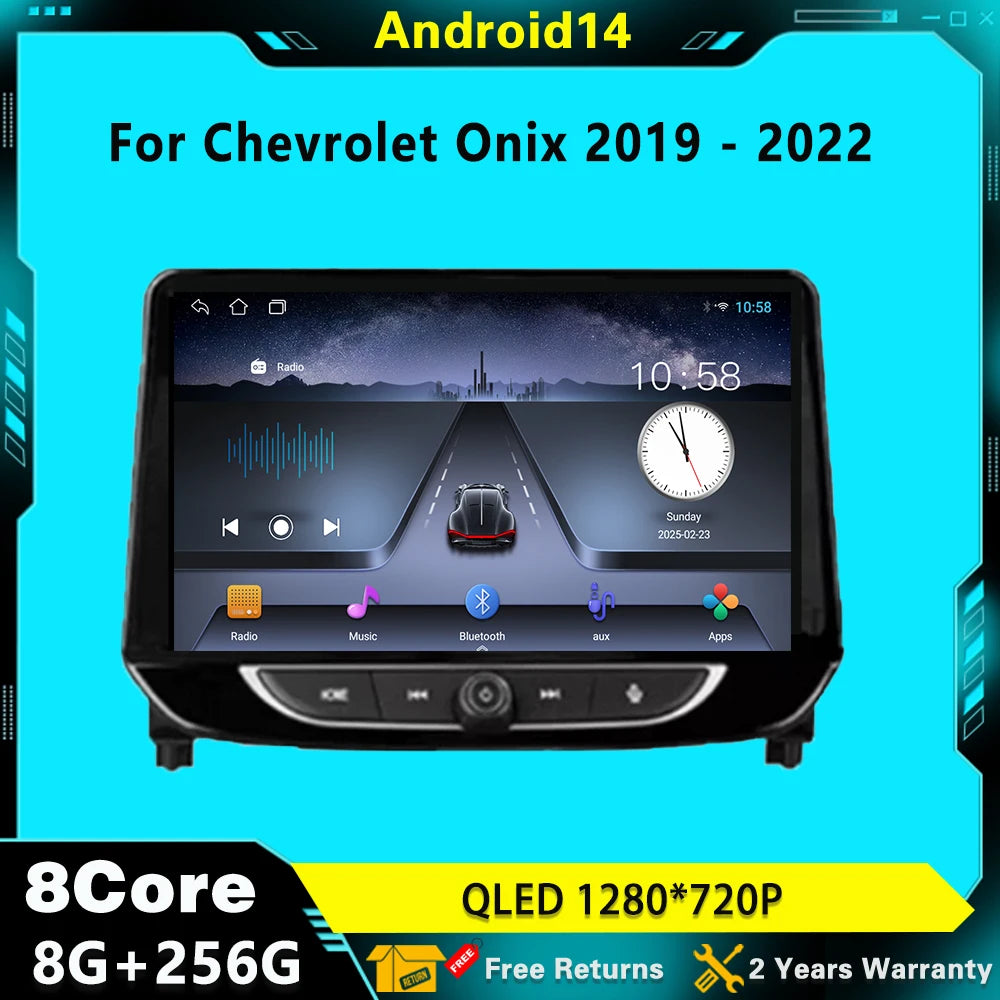 For Chevrolet Onix 2019 - 2022 Android 14 Car Radio Android auto Multimedia Video Player N