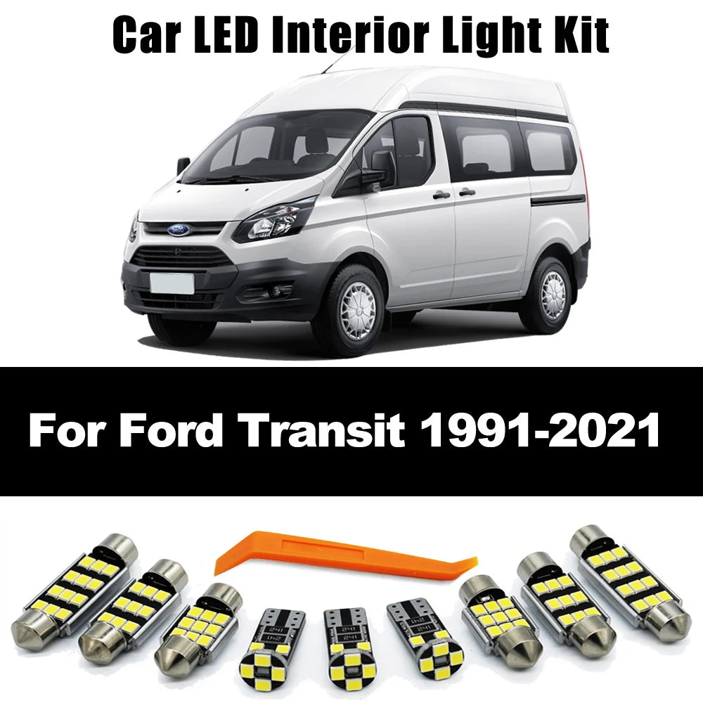 Canbus LED Interior Light Bulb Kit For Ford Transit Tourneo Connect Custom Courier Bus Box 1991- 2018 2019 2020 2021 Accessories