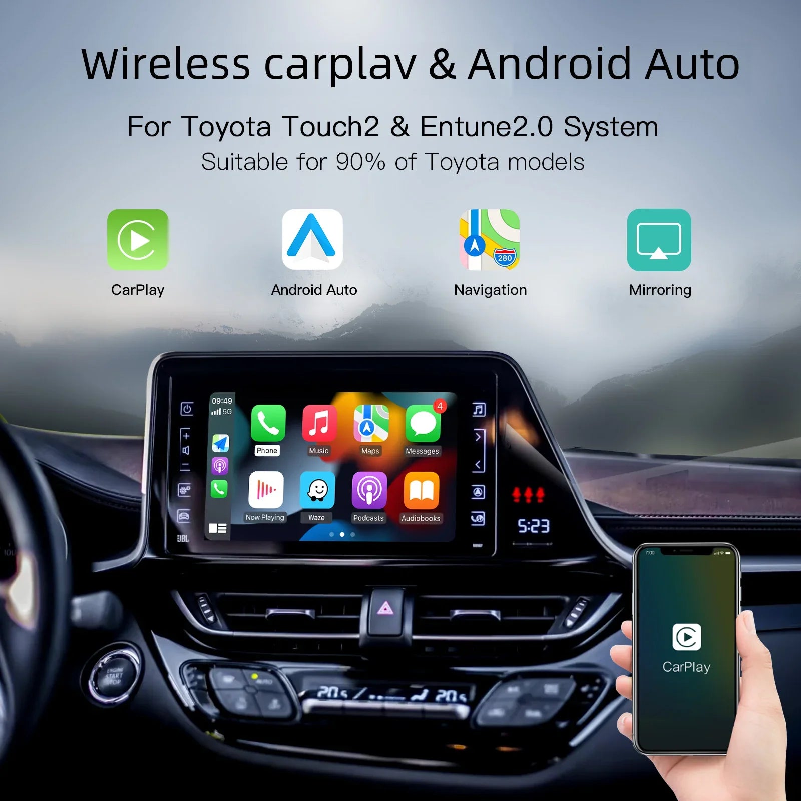 AUTOABC Carplay Android Auto for Toyota Touch2 Entune 2.0 Highlander Tundra Sienna Prius Y | AUTOKITSHOP