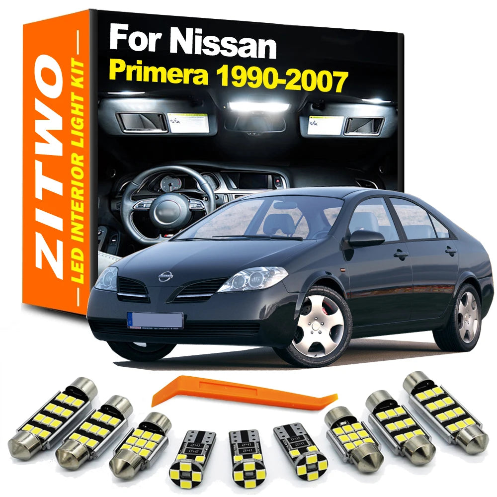 ZITWO LED Interior Reading Light License Plate Bulb Kit For Nissan Primera P10 P11 P12 1990- 2001 2002 2003 2004 2005 2006 2007