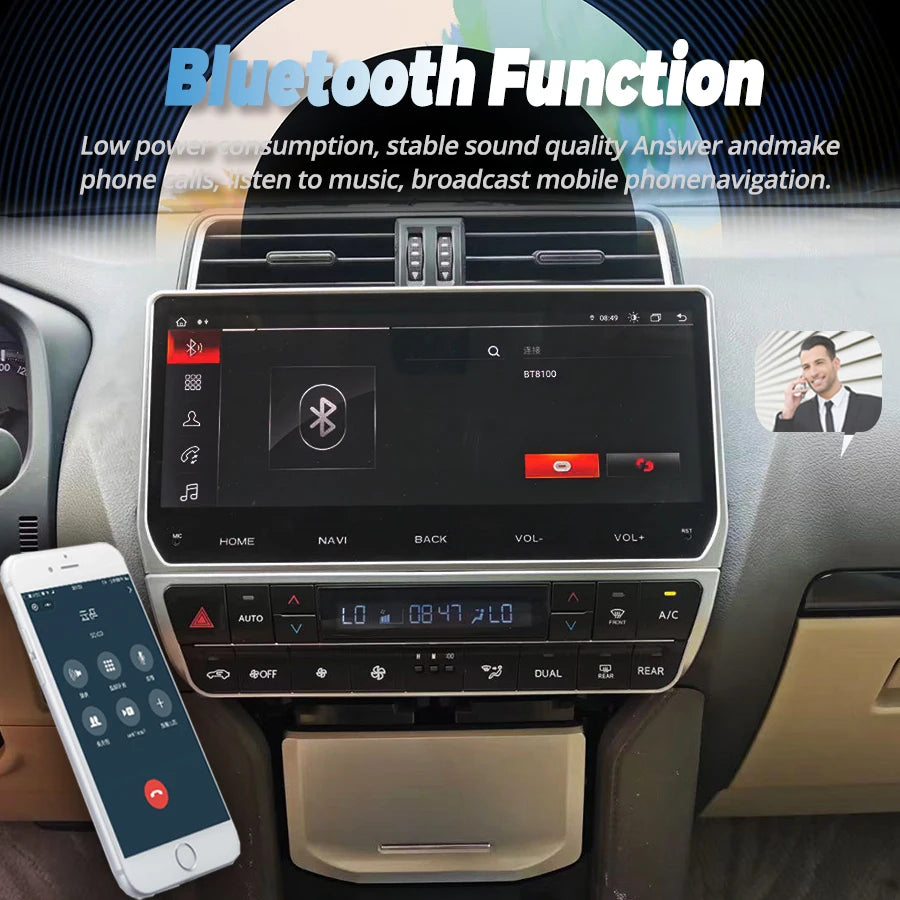 Android 14 Car Radio For Toyota Land Cruiser Prado 150 2018-2023 12.3" Screen Multimedia V