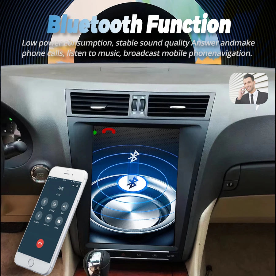 12.8inch Touch Screen Android 14 Car Radio GPS For Lexus GS GS350 GS300 GS430 GS450h GS460 | AUTOKITSHOP
