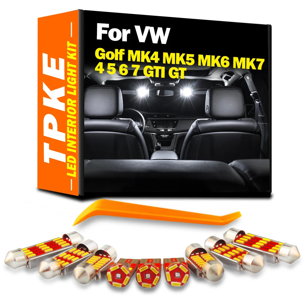 LED Interior Light Kit for VW Golf MK4 MK5 MK6 MK7 4 5 6 7 GTI GT Accessories Signal Sunvisor Lamp - Canbus Error-Fre...