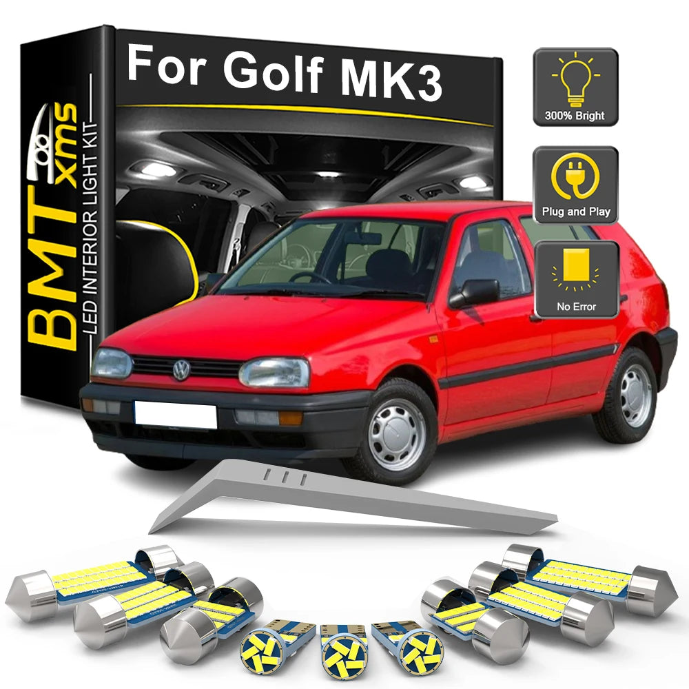 10-Piece LED Interior Light Kit for VW Volkswagen Golf 3 MK3 MKIII III - Canbus Error-Free Bulbs | AUTOKITSHOP