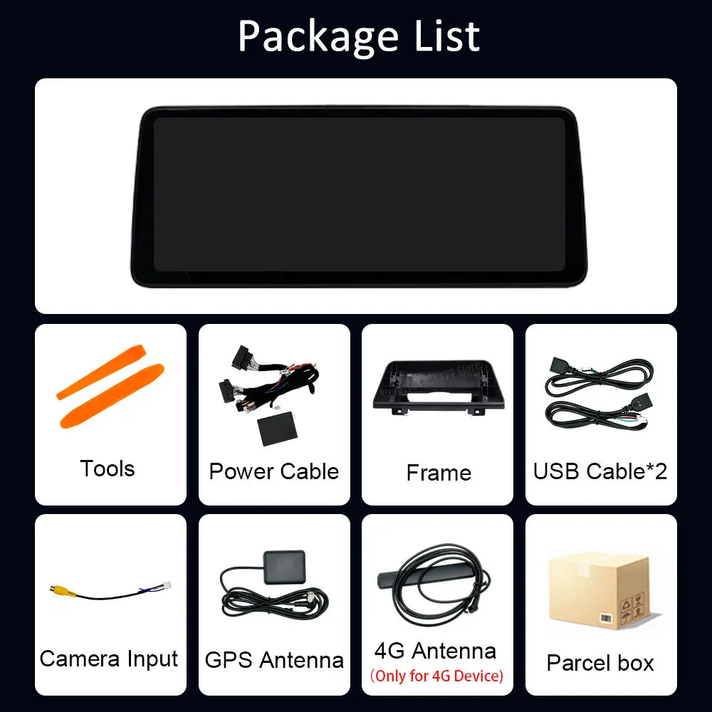 Android 16 Wireless Carplay for BMW 3/4 Series F30 2013 2014 - 2019 NBT EVO System 12.3 ''