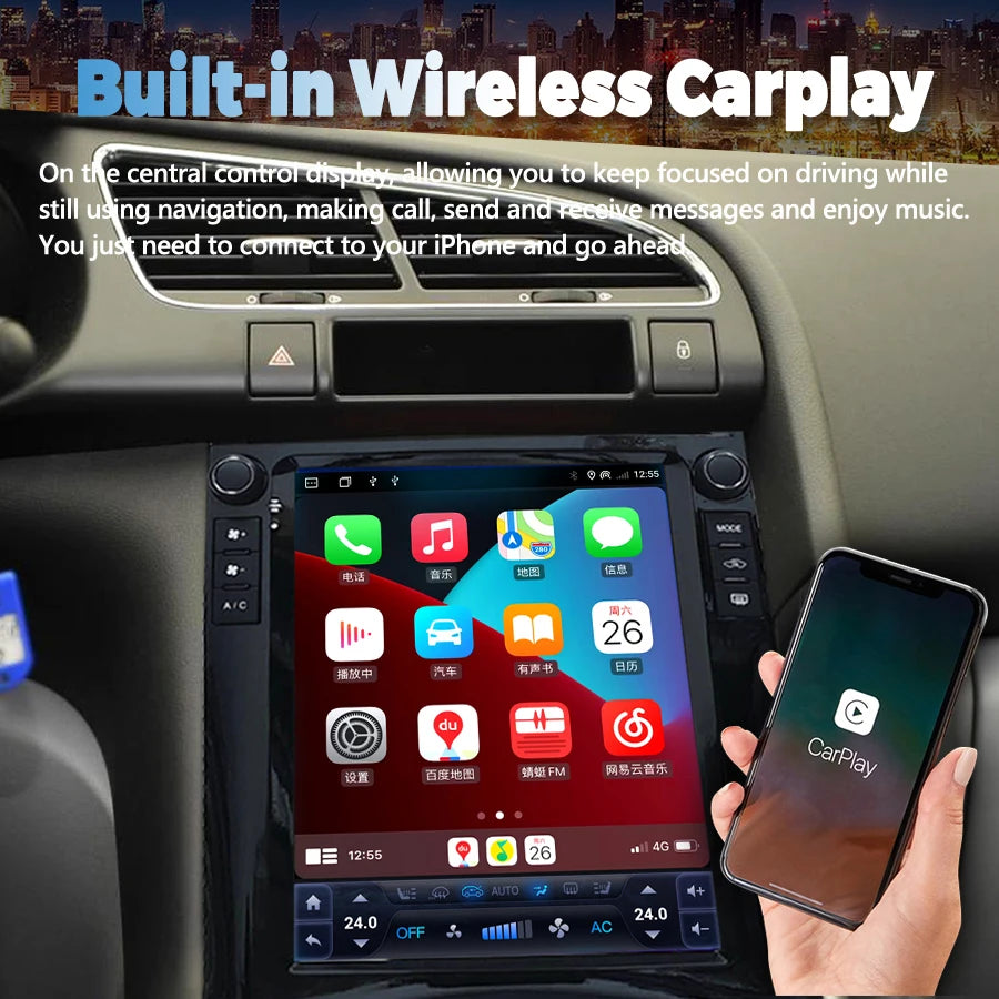 9.7inch Android 14 Screen For Peugeot 3008 5008 2009-2015 Stereo Car Radio Multimedia Vide