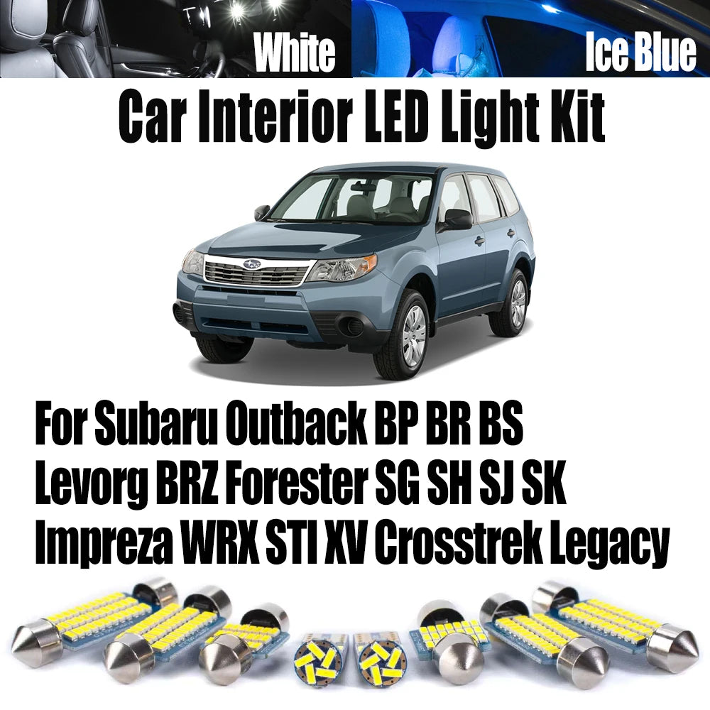 LED Interior Light Kit for Subaru Outback BP BR BS Levorg BRZ Forester SG SH SJ SK Impreza WRX STI XV Crosstrek Legac...