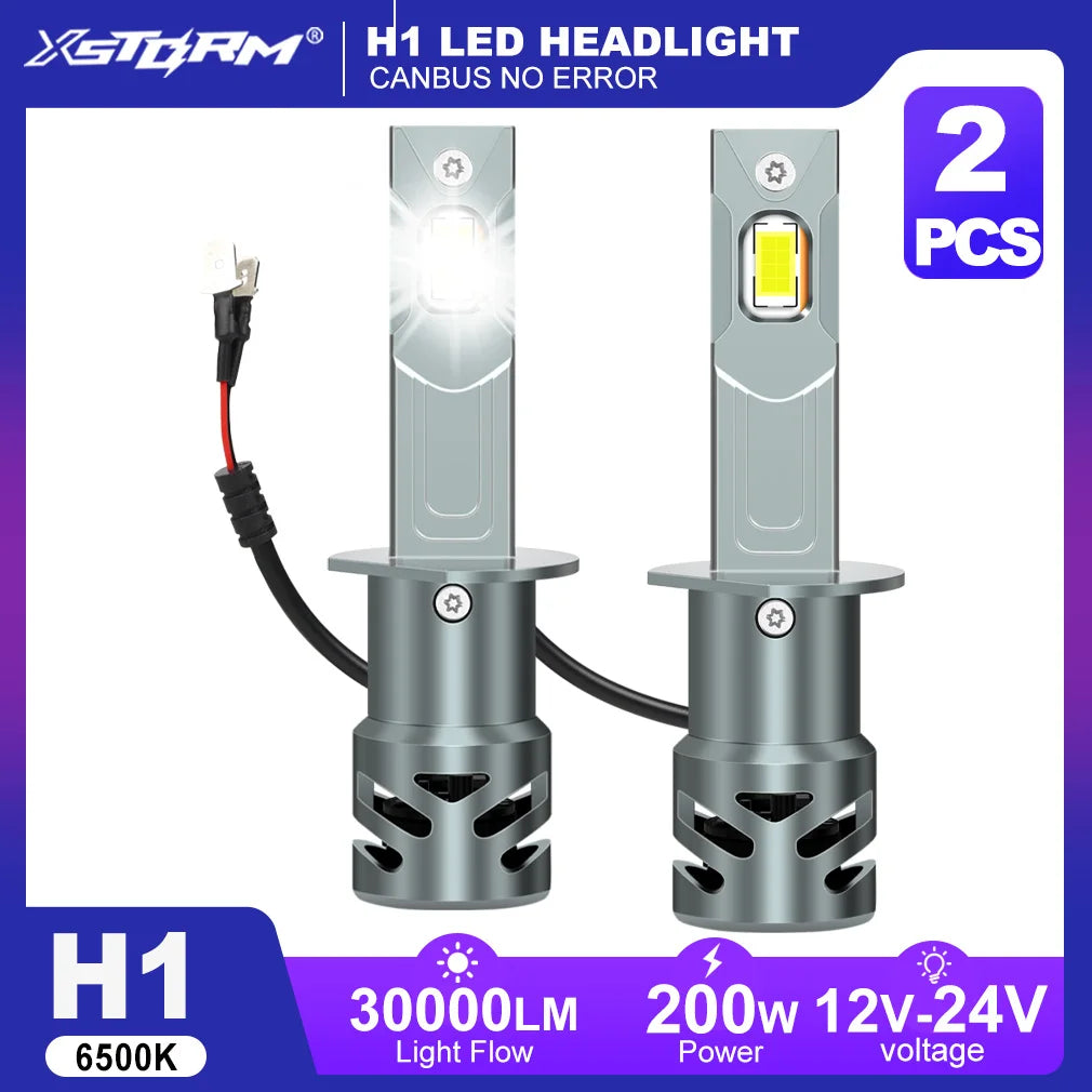 XSTORM 30000LM 200W H7 LED Headlight H11 H1 H3 Light Bulbs for Car H4 LED Canbus With Fan Turbo Lights 6500K Headlamp 12V-24V