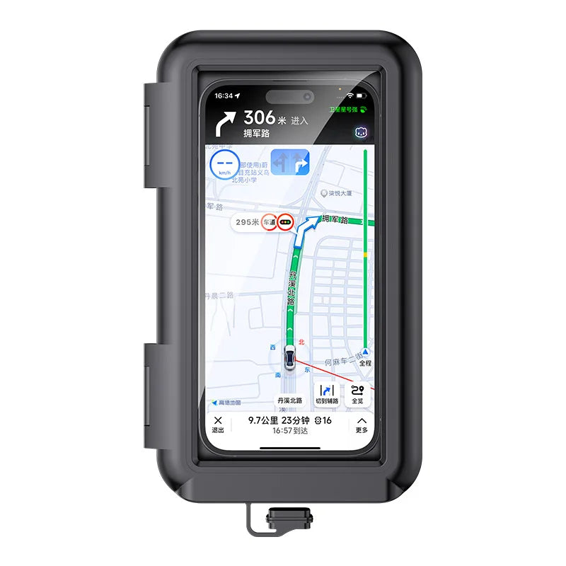 Motorcycle Phone Holder Support Moto Bicycle Waterproof Case Handlebar Stand Case Mount Waterpro - Automotive LED Light