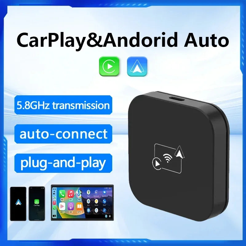 2in1 gps MP5 Box Wired to Wireless CarPlay and Android Auto 5GHz WiFi5 Transmission Speed