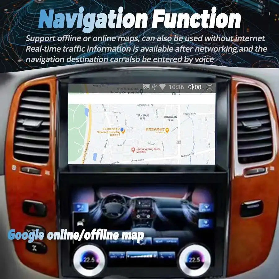 Android 14 Screen Ac Panel For Toyota Land Cruiser LC100 For Lexus LX470 2003-2007 Radio G