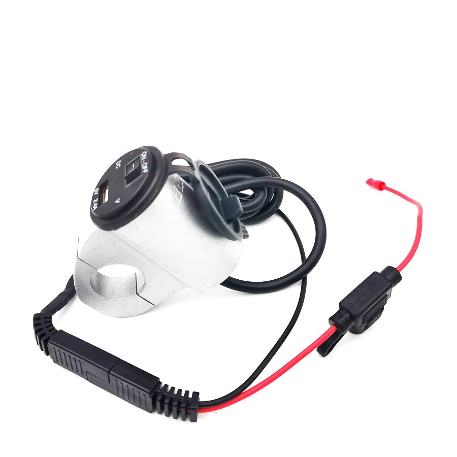 12V Waterproof CNC Motorcycle Bikes USB Charger Power Adapter Voltage Meter Red