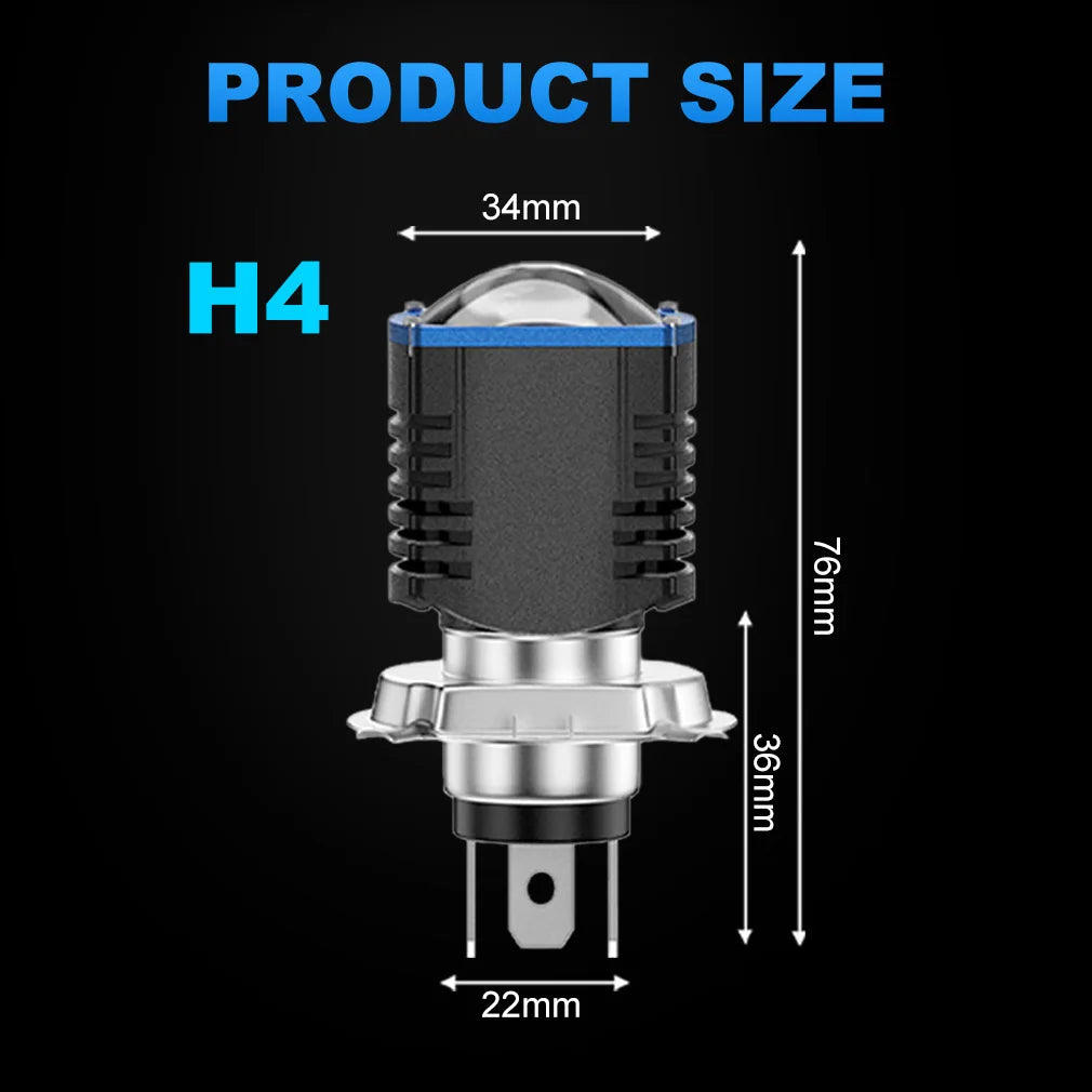 H4 BA20D LED Moto Headlight Bulb 20W 2600LM 3570 CSP H4 Led Lens Projector Headlights Moto