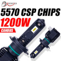 1200W 5570 CSP H7 LED Headlights Mini 1:1 size Plug and play Canbus No Error Auto Lights L