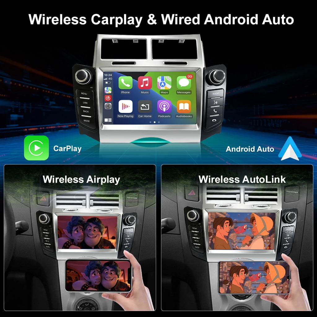 For Toyota Yaris XP90 Vitz Platz 2005-2011 7inch Car Radio CarPlay Central Multimedia Play