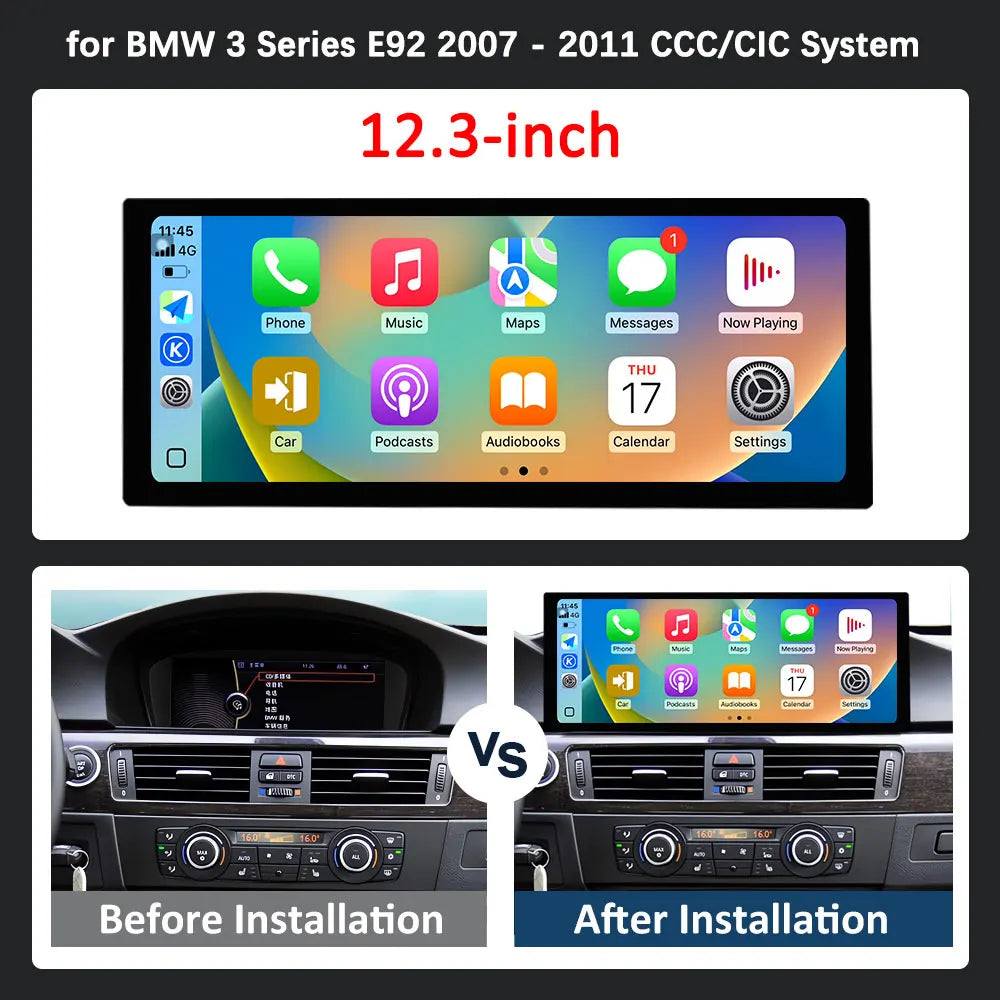 Car Radio Multimedia Player Android 16 for BMW 3 Series E90 E91 E92 2007 - 2011 CCC CIC Sy
