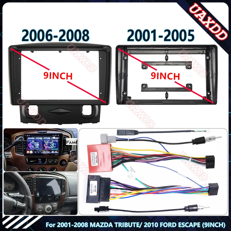 FOR 2001-2008 MAZDA TRIBUTE FORD ESCAPE 9INCH Car Radio Android stereo Harness screens nav