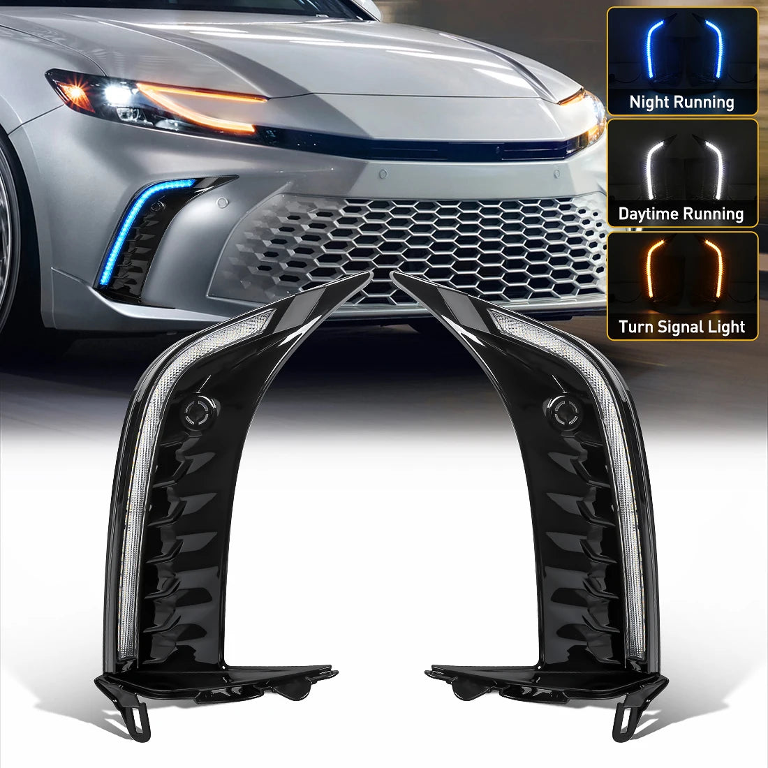 LED DRL For Toyota Camry SE XSE 2024 2025 Daytime Running Lights with Radar Hole Running D | AUTOKITSHOP
