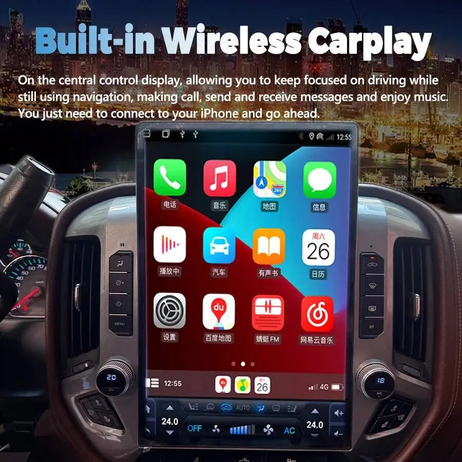 15.6" Dual System Android Car Radio For GMC SIERRA Silverado 2014-2023 Multimedia Video Pl | AUTOKITSHOP