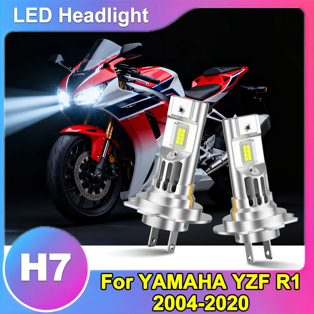 H7 Motorcycle LED Headlight Bulb With Fan 6000K Super Bright 1:1 Design For YAMAHA YZF R1