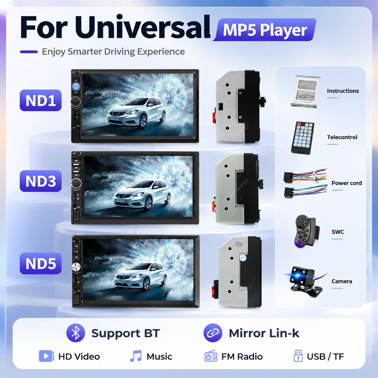2 din Car Radio MP5 Player 7 Inch HD Touch Screen Car Intelligent System Multimedia Player