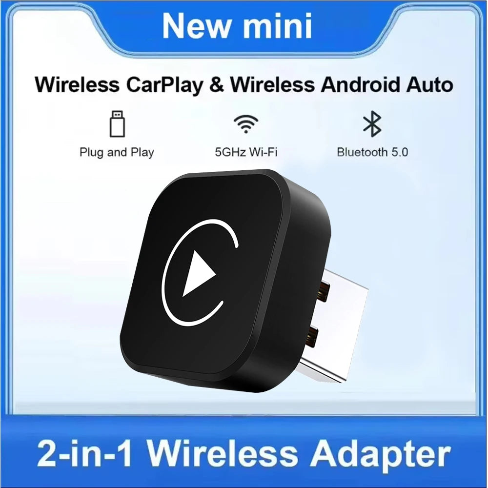 Wireless CarPlay 2in1 Dongle Wireless Android Auto Adapter AI Smart Box For Car With Wired