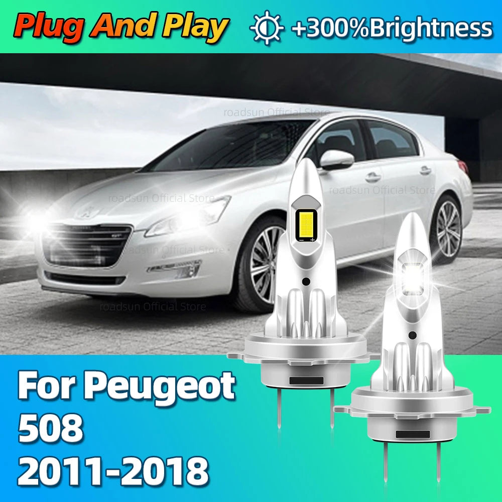 30000LM LED Headlamp Canbus CSP Car Headlight 6000K Bulbs For Peugeot 508 2011 2012 2013 2
