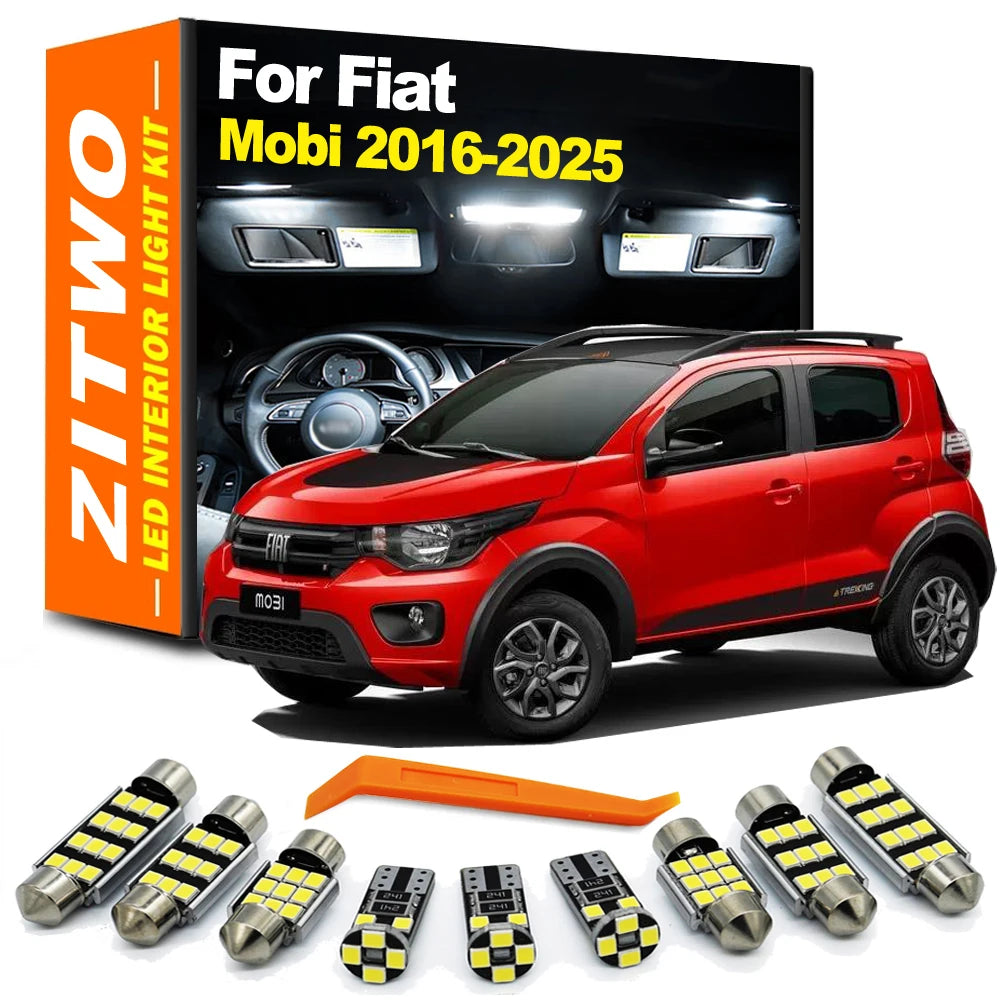 ZITWO 7Pcs Canbus LED Interior Light Dome Bulb Kit For Fiat Mobi 2016 2017 2018 2019 2020 2021 2022 2023 2024 2025 Accessories