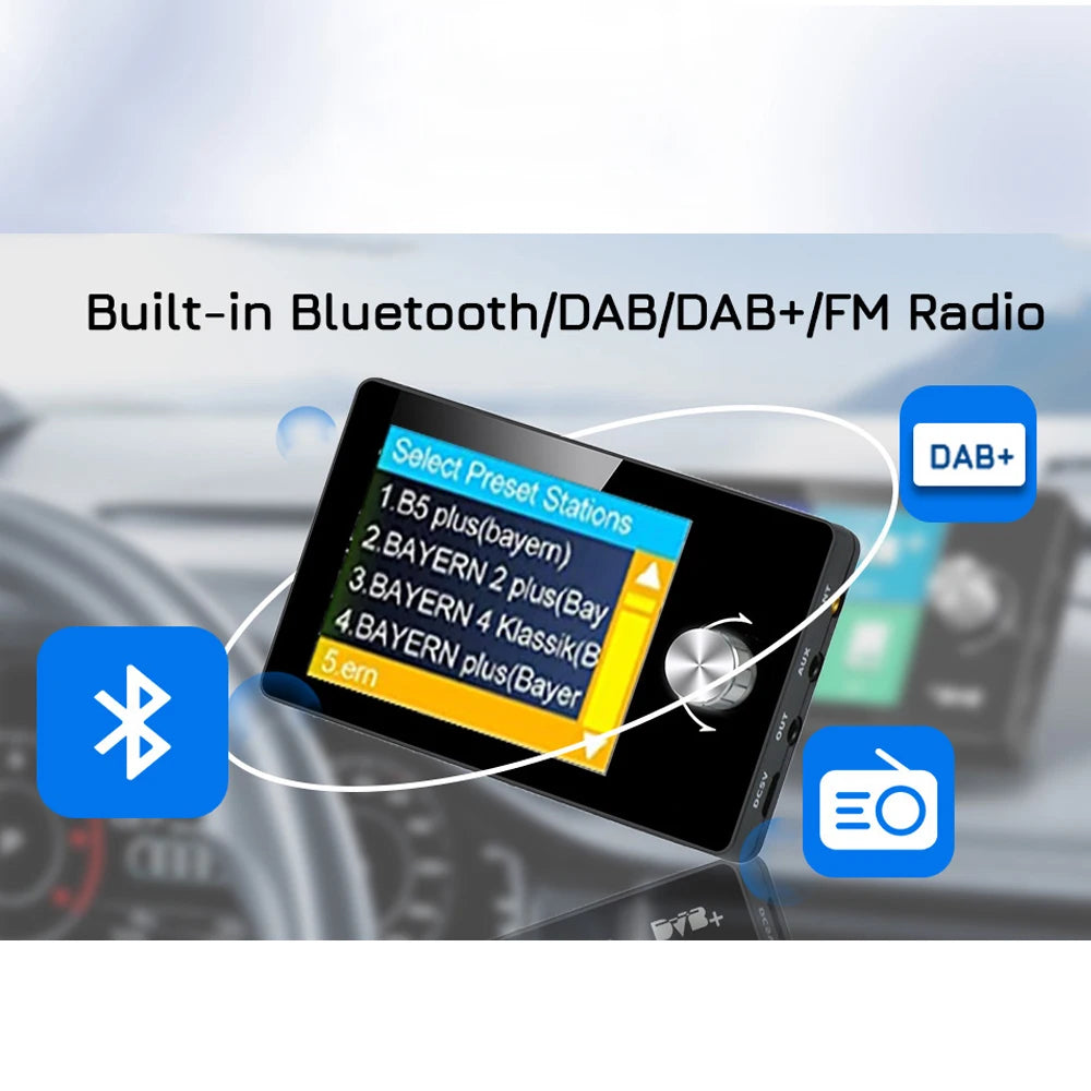 Ezonetronics DAB Radio Receiver In Car with Screen Stereo Sound Digital Signal Antenna Bro