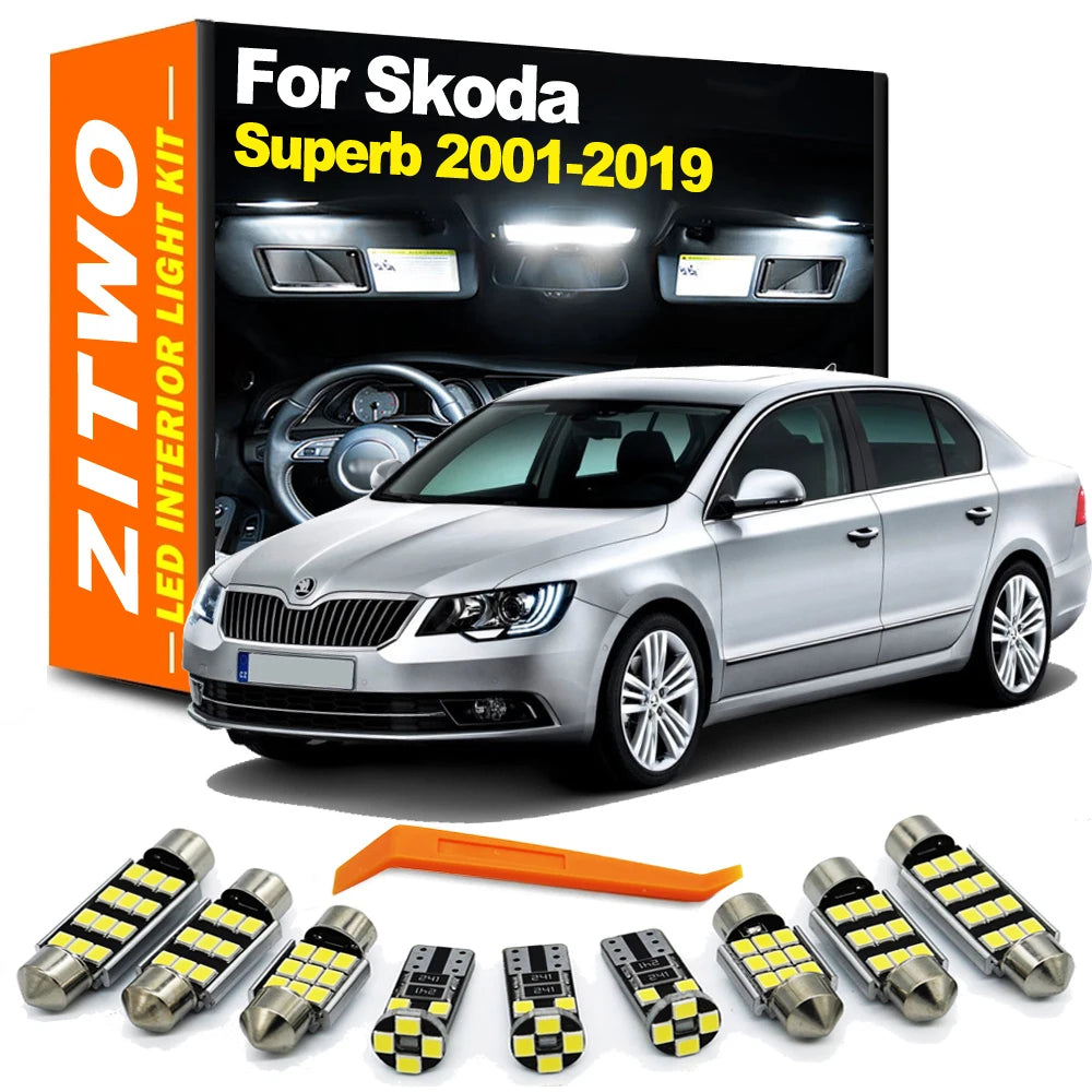 ZITWO LED Interior Light Bulb Kit For Skoda Superb MK1 MK2 MK3 I II III 3U 3U4 3T 3T4 3T5 3V 3V3 3V5 Sedan Combi 2001-2018 2019