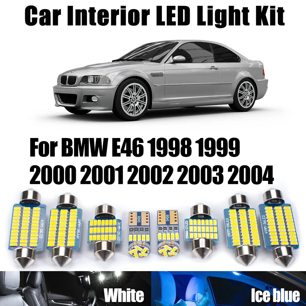 20-Piece LED Interior Light Kit for BMW E46 1998-2000 - Canbus Error-Free Interior Bulbs