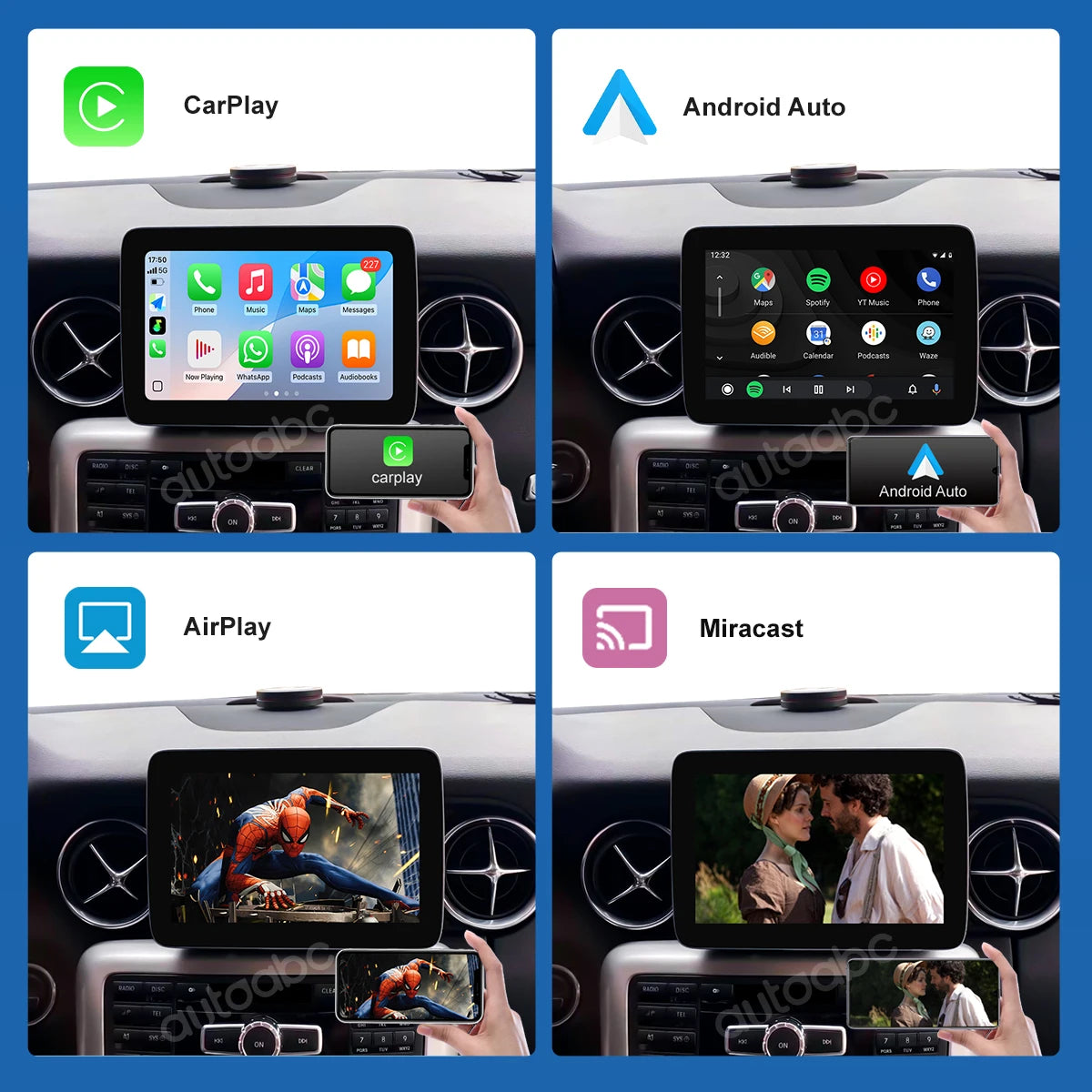 8.4inch Car Multimedia Screen Wireless Android Auto CarPlay Display For Mercedes-Benz SLK  | AUTOKITSHOP