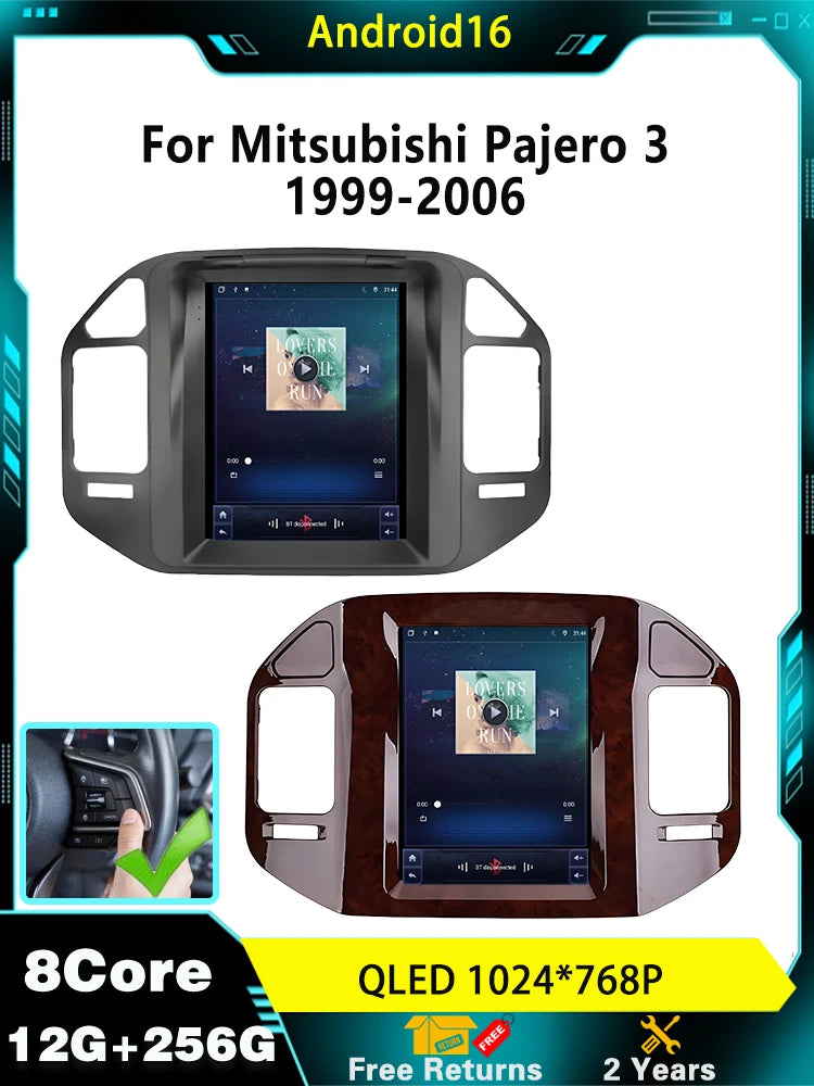 Car Multimedia Player For Mitsubishi Pajero 3 1999-2006 GPS 4G+WIFI Wireless CarPlay Intel